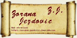 Zorana Jezdović vizit kartica